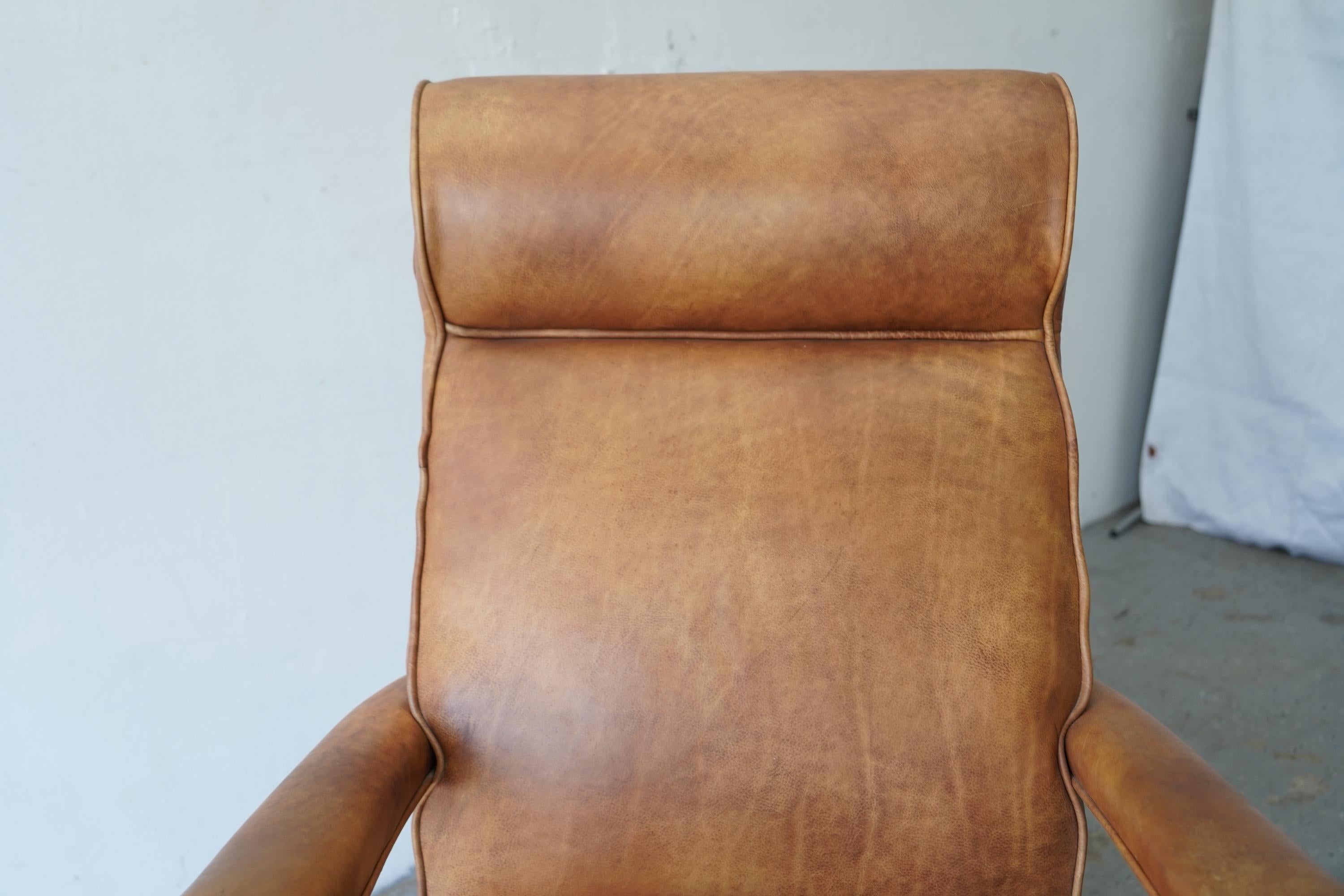 Sedia direzionale Gunlocke di metà secolo in pelle originale, USA, anni '60 In condizioni buone in vendita a Las Vegas, NV