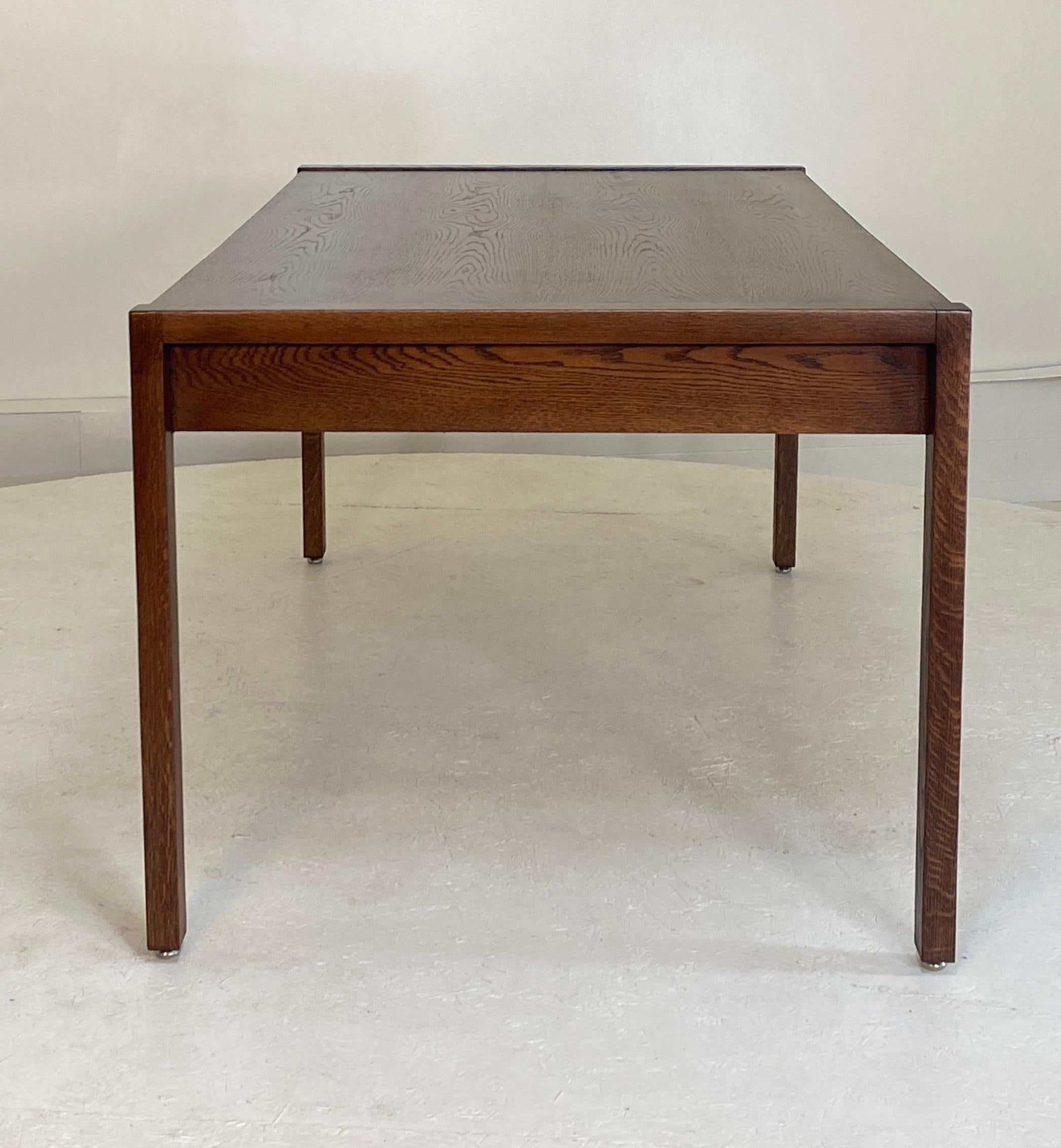 Late 20th Century Mid-Century Modern Gunlocke Executive Oak Desk Parsons Style