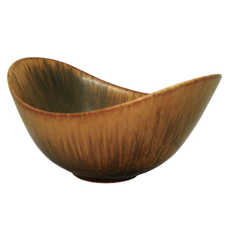 Jahrhundertmitte Moderne Gunnar Nylund Keramikschale, Modell ARO Rörstrand, Schweden 1