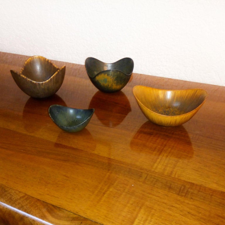 Mid-Century Modern Gunnar Nylund Ceramic Bowls Rörstrand, Sweden 4
