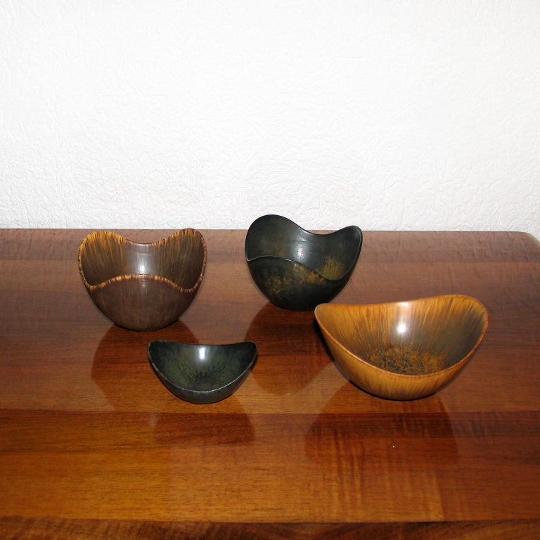 Swedish Mid-Century Modern Gunnar Nylund Ceramic Bowls Rörstrand, Sweden