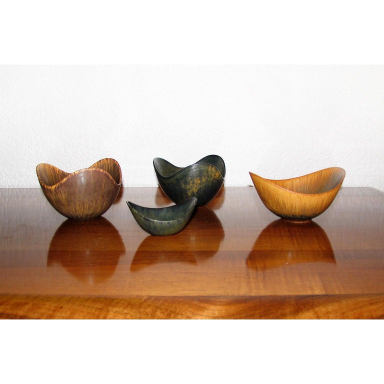 Mid-Century Modern Gunnar Nylund Ceramic Bowls Rörstrand, Sweden In Excellent Condition In Bochum, NRW
