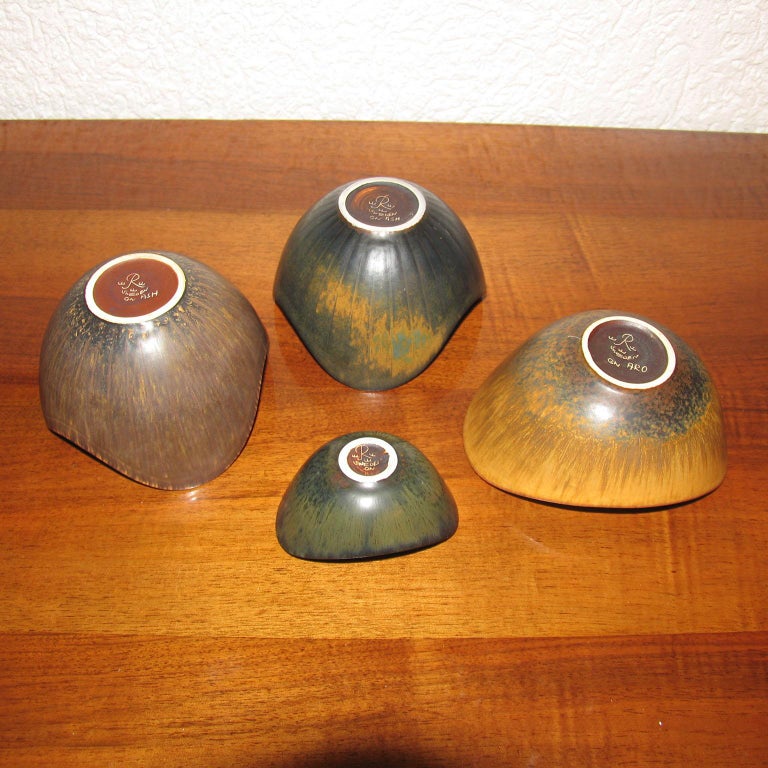 Mid-20th Century Mid-Century Modern Gunnar Nylund Ceramic Bowls Rörstrand, Sweden