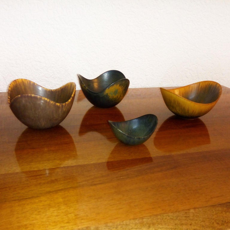 Mid-Century Modern Gunnar Nylund Ceramic Bowls Rörstrand, Sweden 3