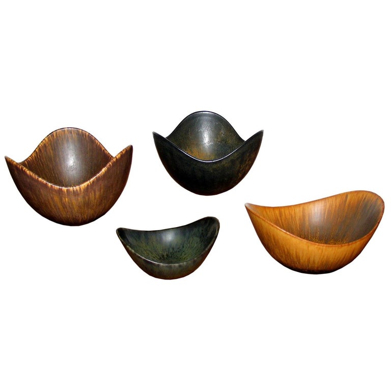Mid-Century Modern Gunnar Nylund Ceramic Bowls Rörstrand, Sweden