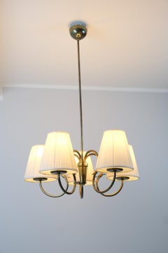 Mid-Century Modern Gunnel Nyman Five Arm Ceiling Lamp Model 51132, Idman 1950s