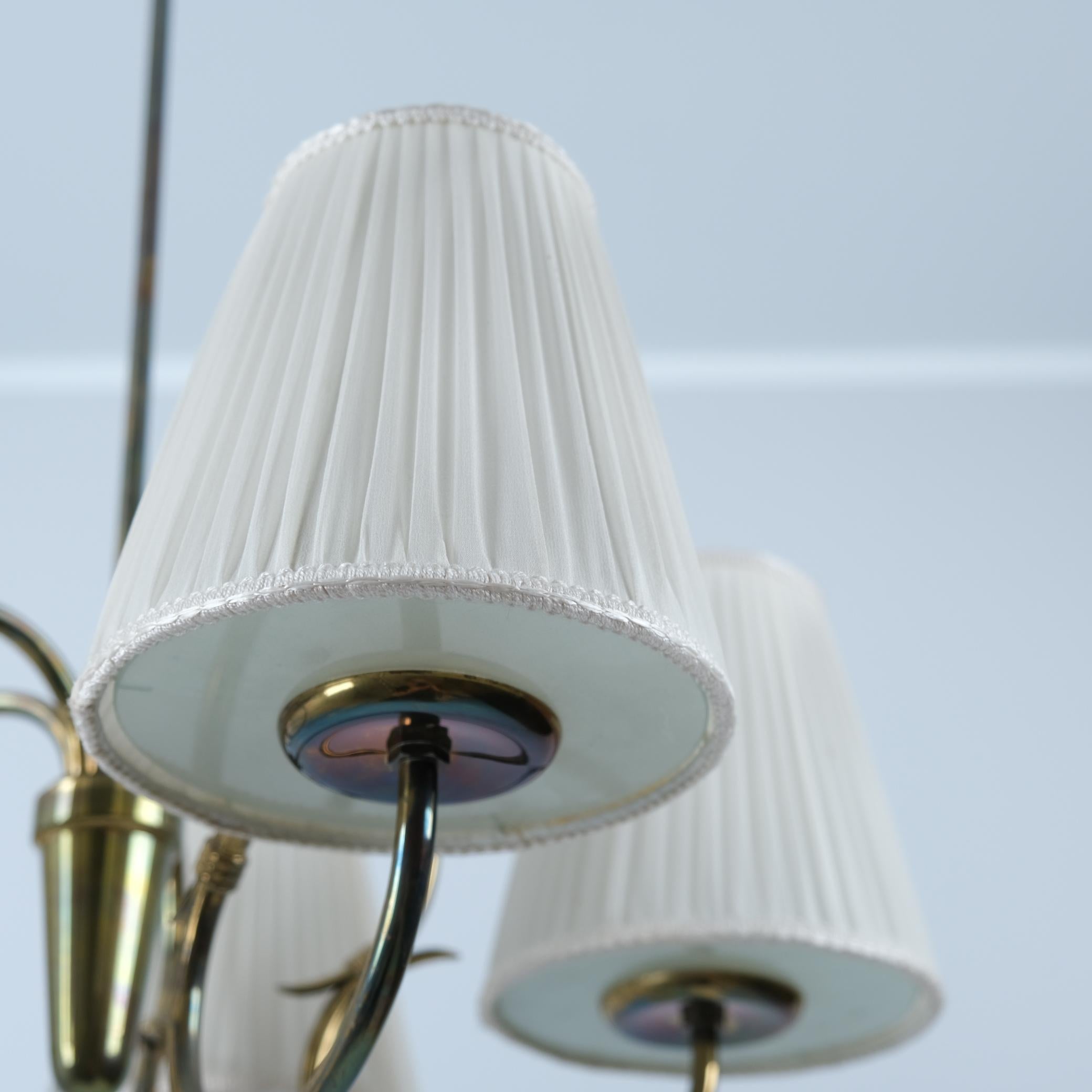 Metà XX secolo Lampada da soffitto a cinque bracci Gunnel Nyman, modello 51132, Idman 1950s in vendita
