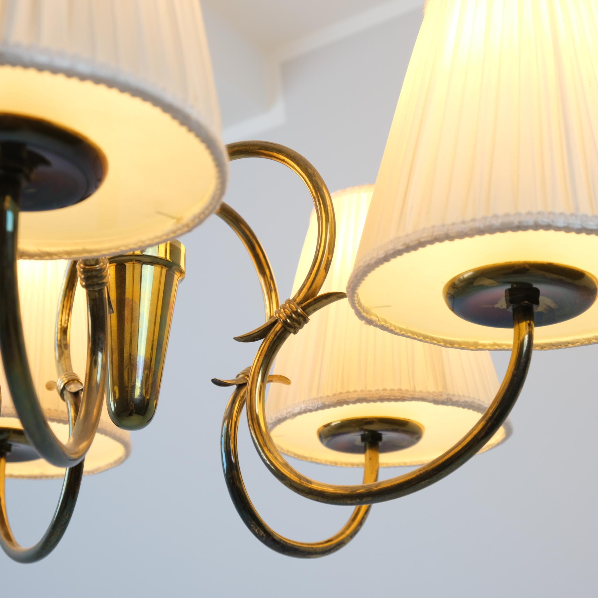 Lampada da soffitto a cinque bracci Gunnel Nyman, modello 51132, Idman 1950s in vendita 2