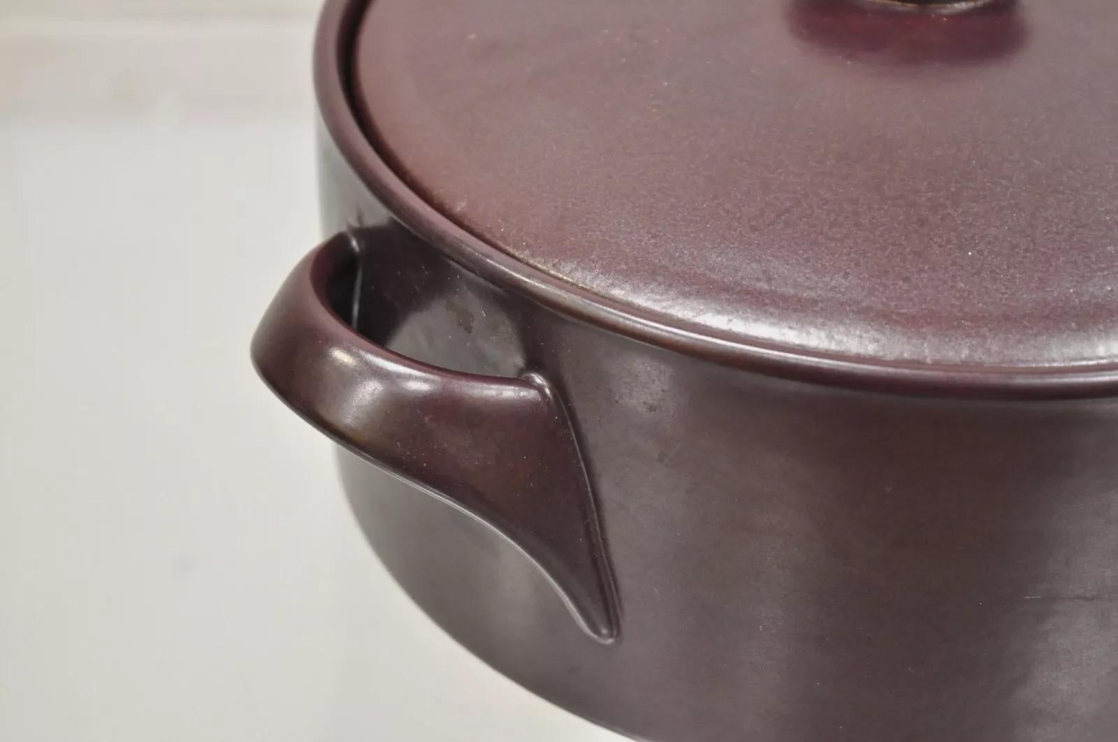 20ième siècle Pot couvert en grès brun Gustavsberg Flameldfast Terma Mid Century Modern #6 en vente