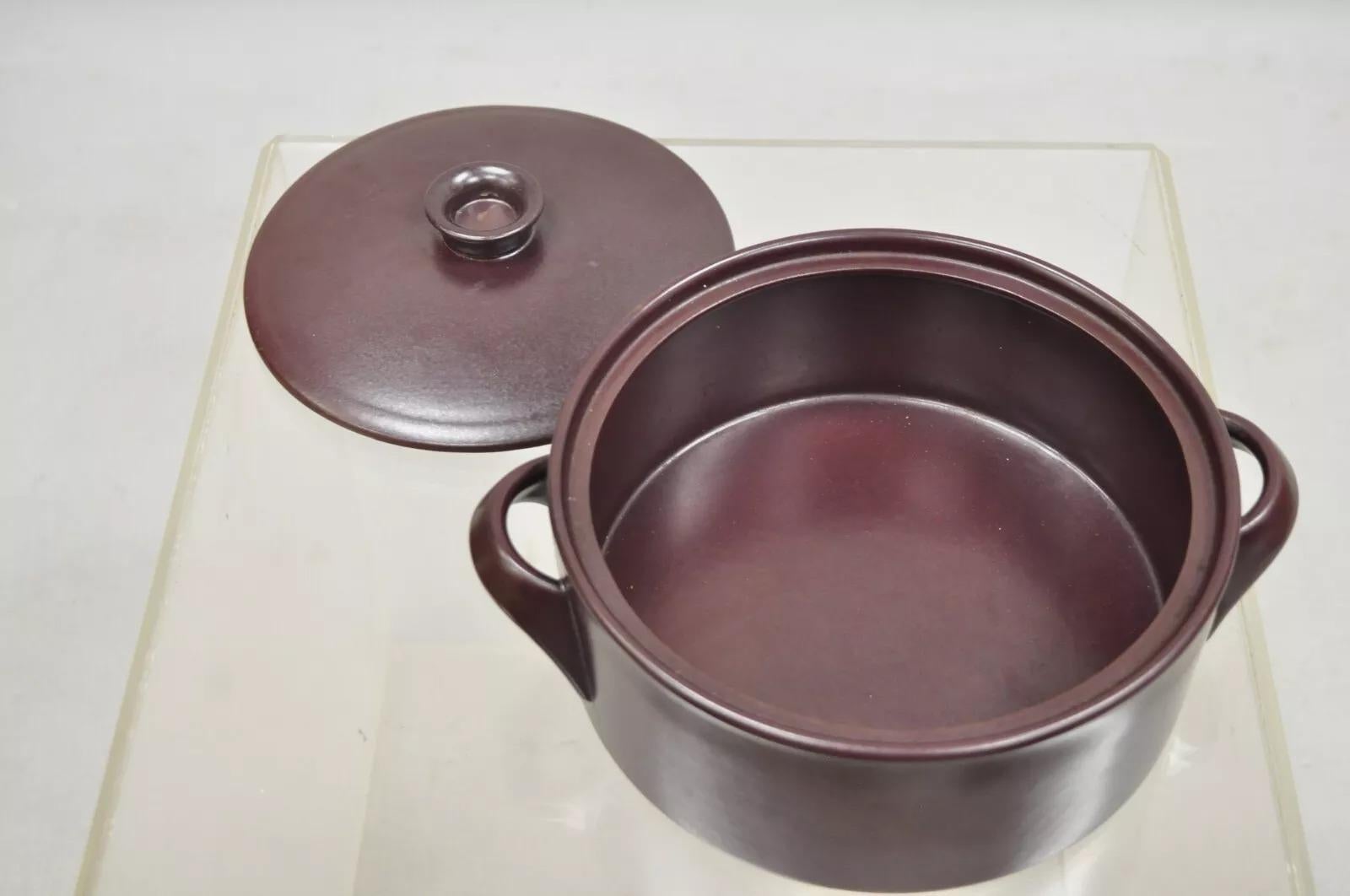 Grès Pot couvert en grès brun Gustavsberg Flameldfast Terma Mid Century Modern #6 en vente