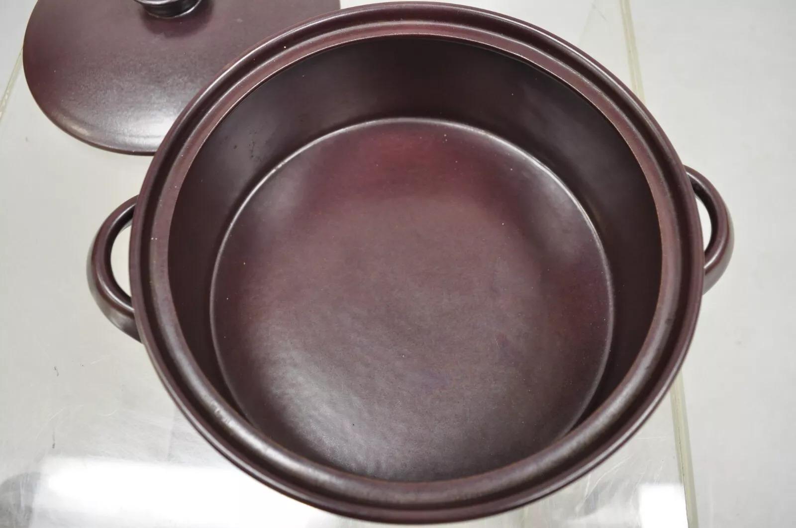 Pot couvert en grès brun Gustavsberg Flameldfast Terma Mid Century Modern #6 en vente 1