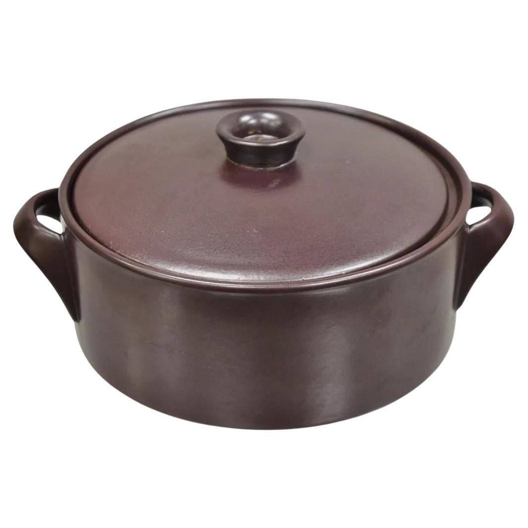 Mid Century Modern Gustavsberg Flameldfast Terma Brown Steingut bedeckt Topf #6