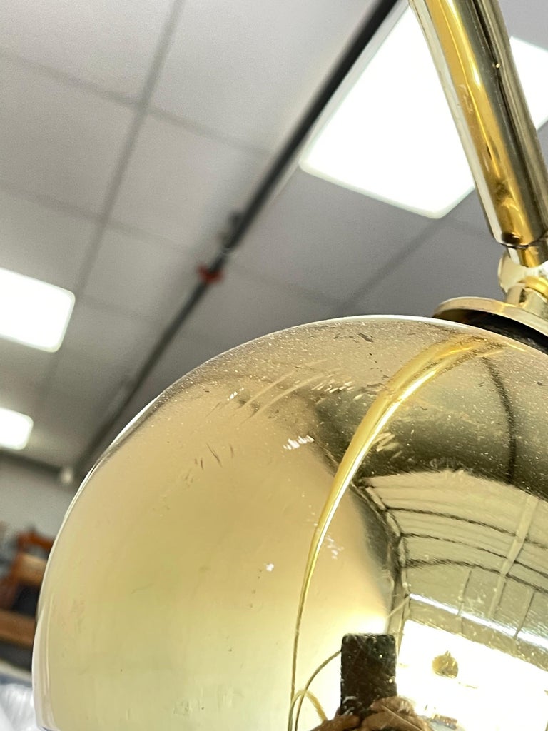 Mid-Century Modern Guzzini 3 Arm Arc Brass Floor Lamp Marble Base For ...