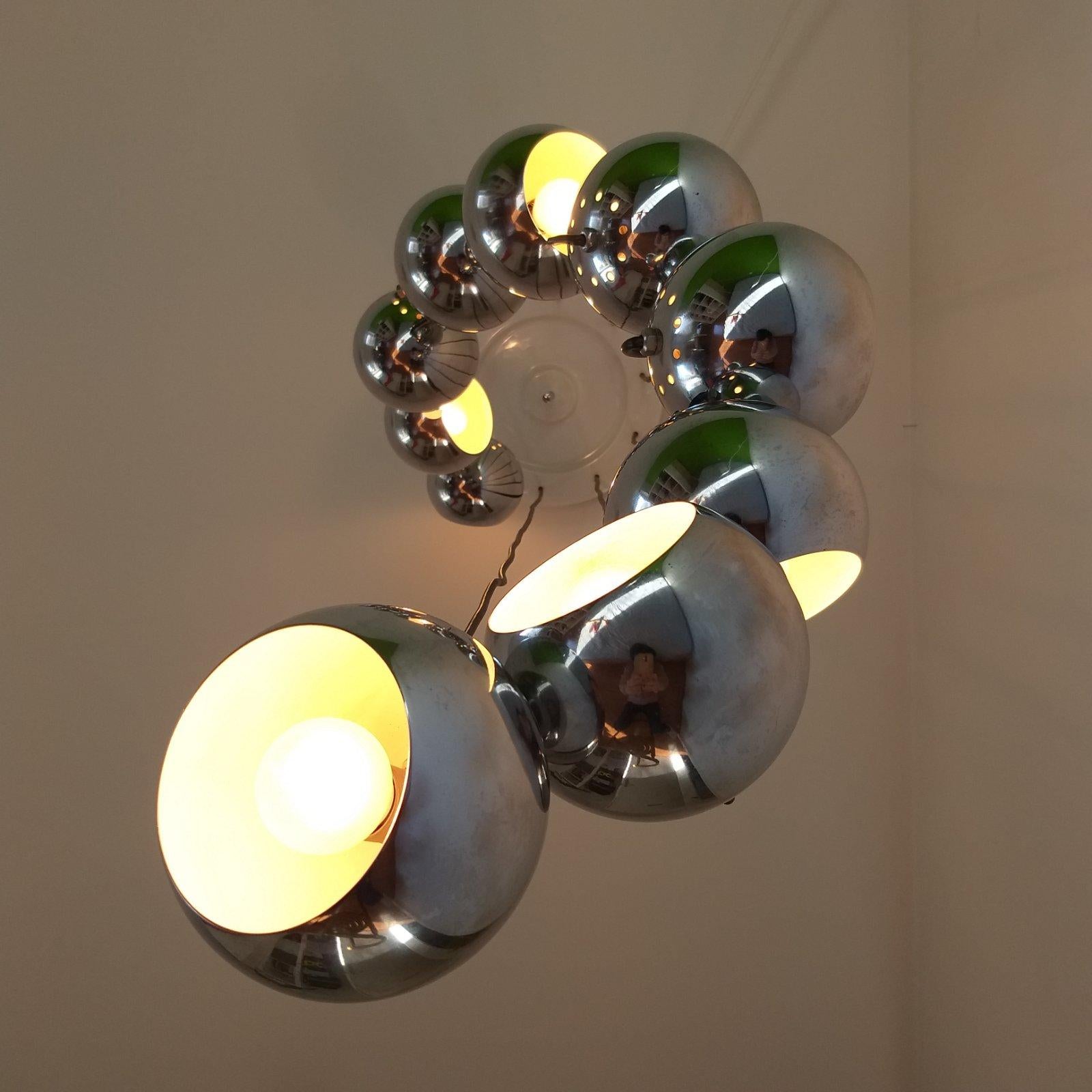Rare mid century cascade ceiling lamp produce by IGuzzini in the 70s.