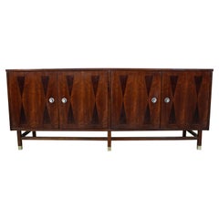 Mid-Century Modern H. Paul Browning Stanley Parquet Door Bow Tie Credenza