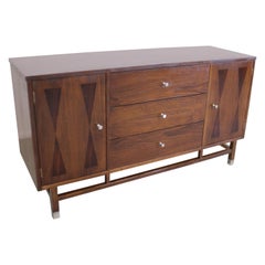 Mid-Century Modern H. Paul Browning Stanley Petite Walnut Credenza