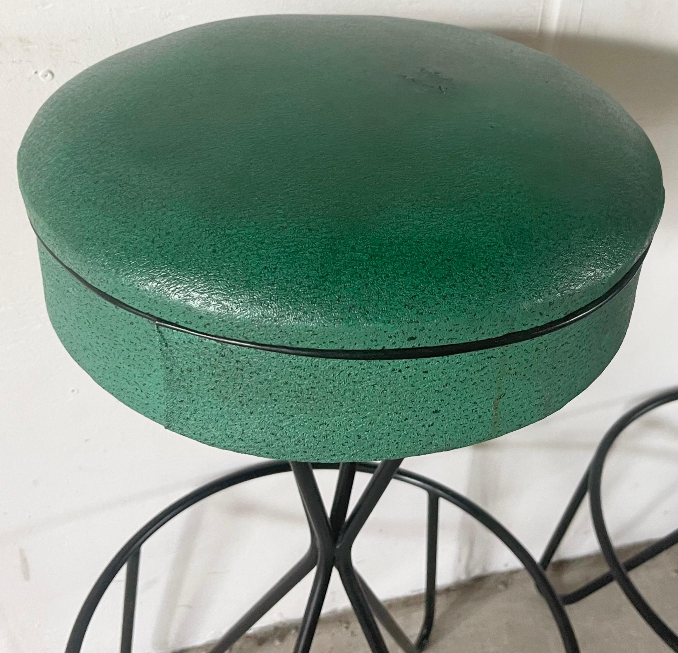 Mid-Century Modern Hairpin Leg Barstools, Set of Six 6