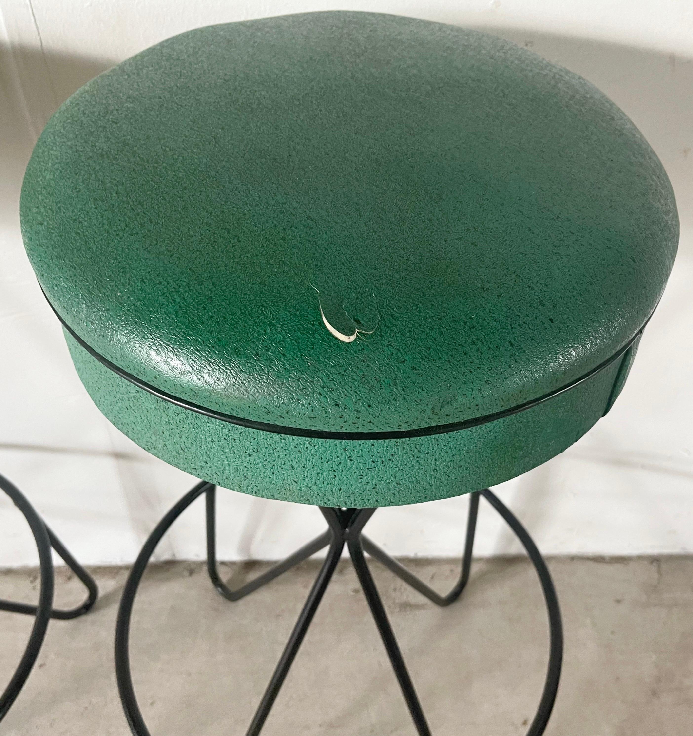 Mid-Century Modern Hairpin Leg Barstools, Set of Six 8