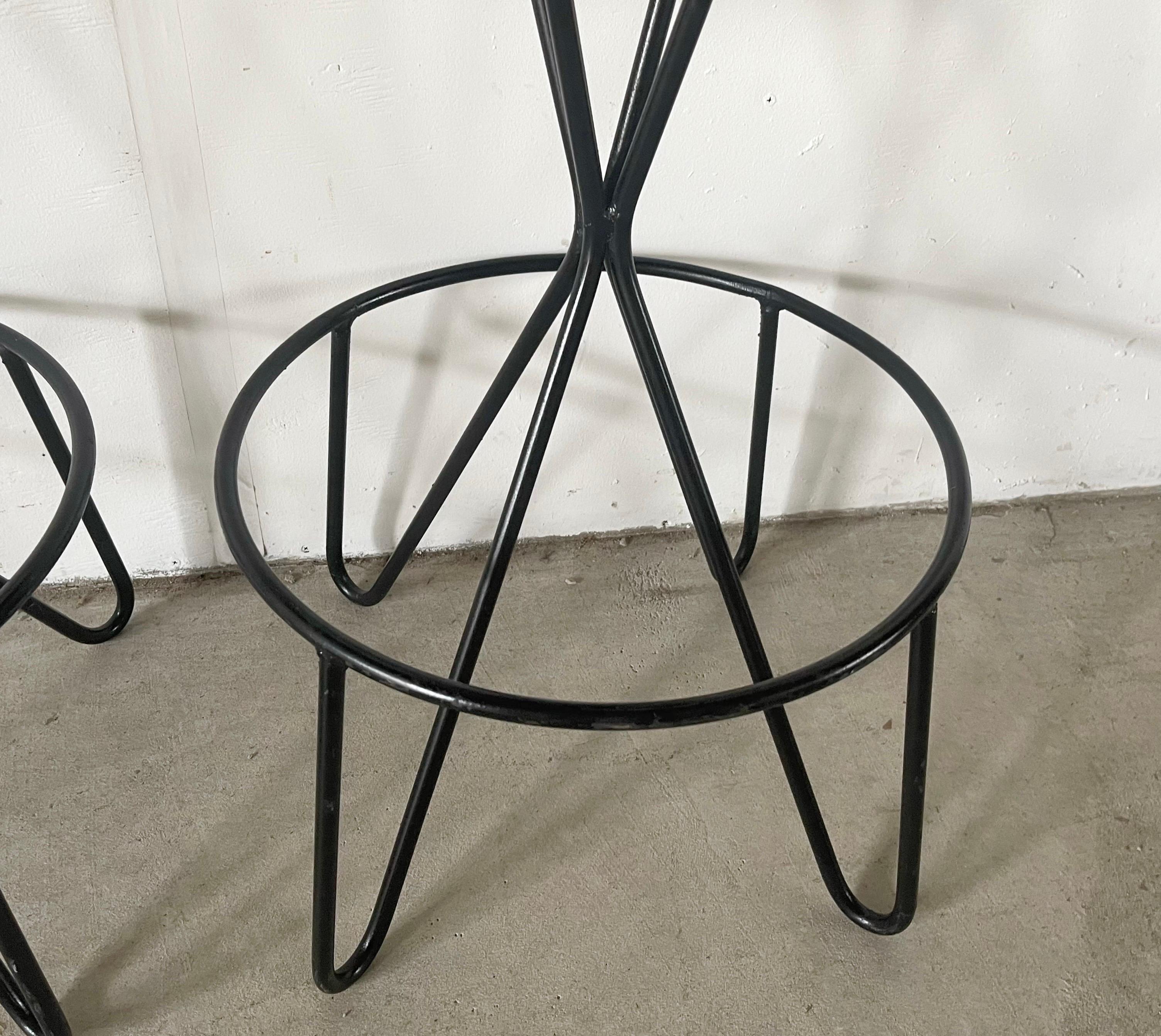 Mid-Century Modern Hairpin Leg Barstools, Set of Six 2