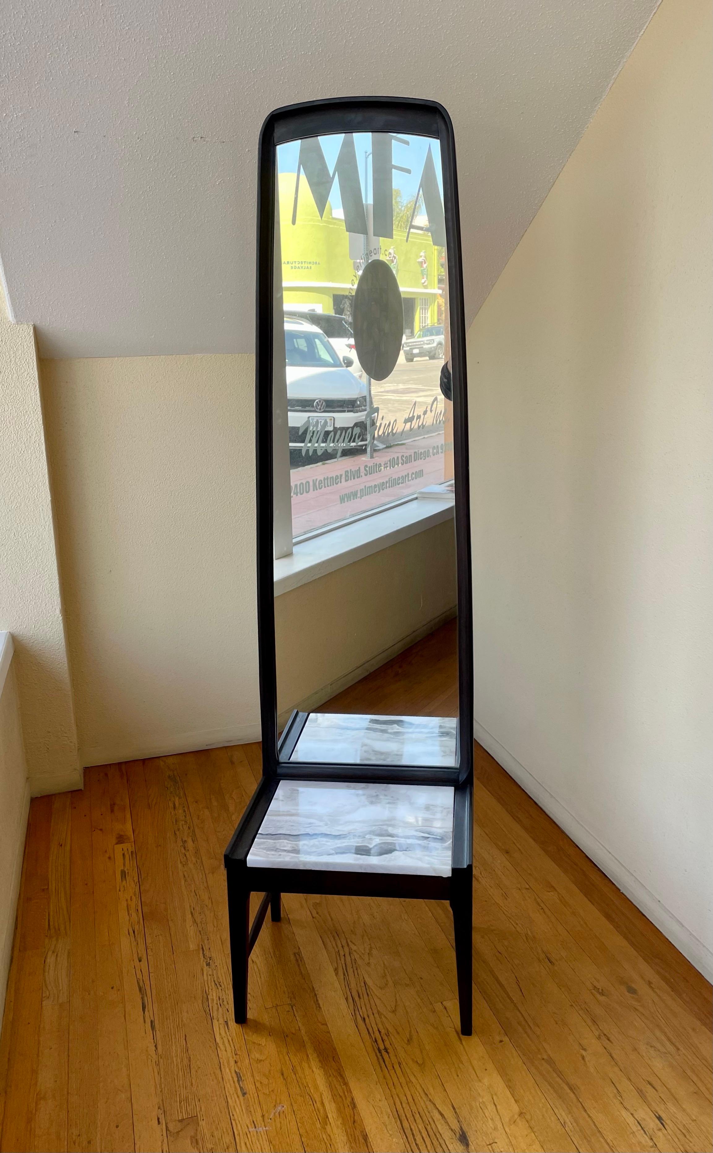 Mid-Century Modern Miroir d'arbre d'entrée et marbre moderne du milieu du siècle dernier