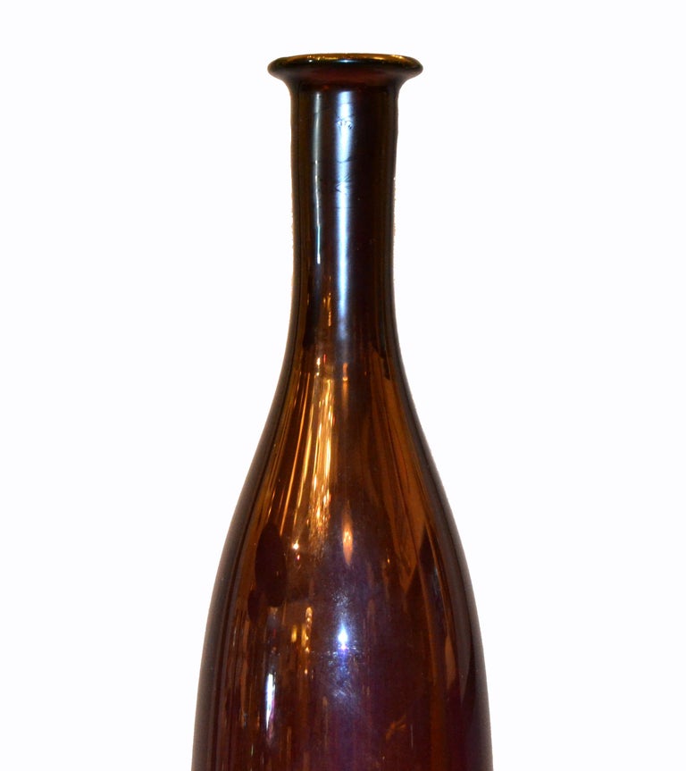 Mid-Century Modern Hand Blown Amethyst Purple Art Glass Vase, Vessel, Decanter For Sale 1