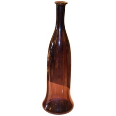 Mid-Century Modern Hand-Blown Amethyst Purple Art Glass Vase Vessel Decanter