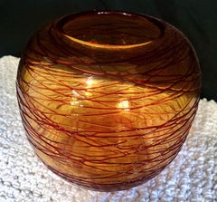 Vase d'art en verre soufflé à la main, style « Mid-Century Modern »
