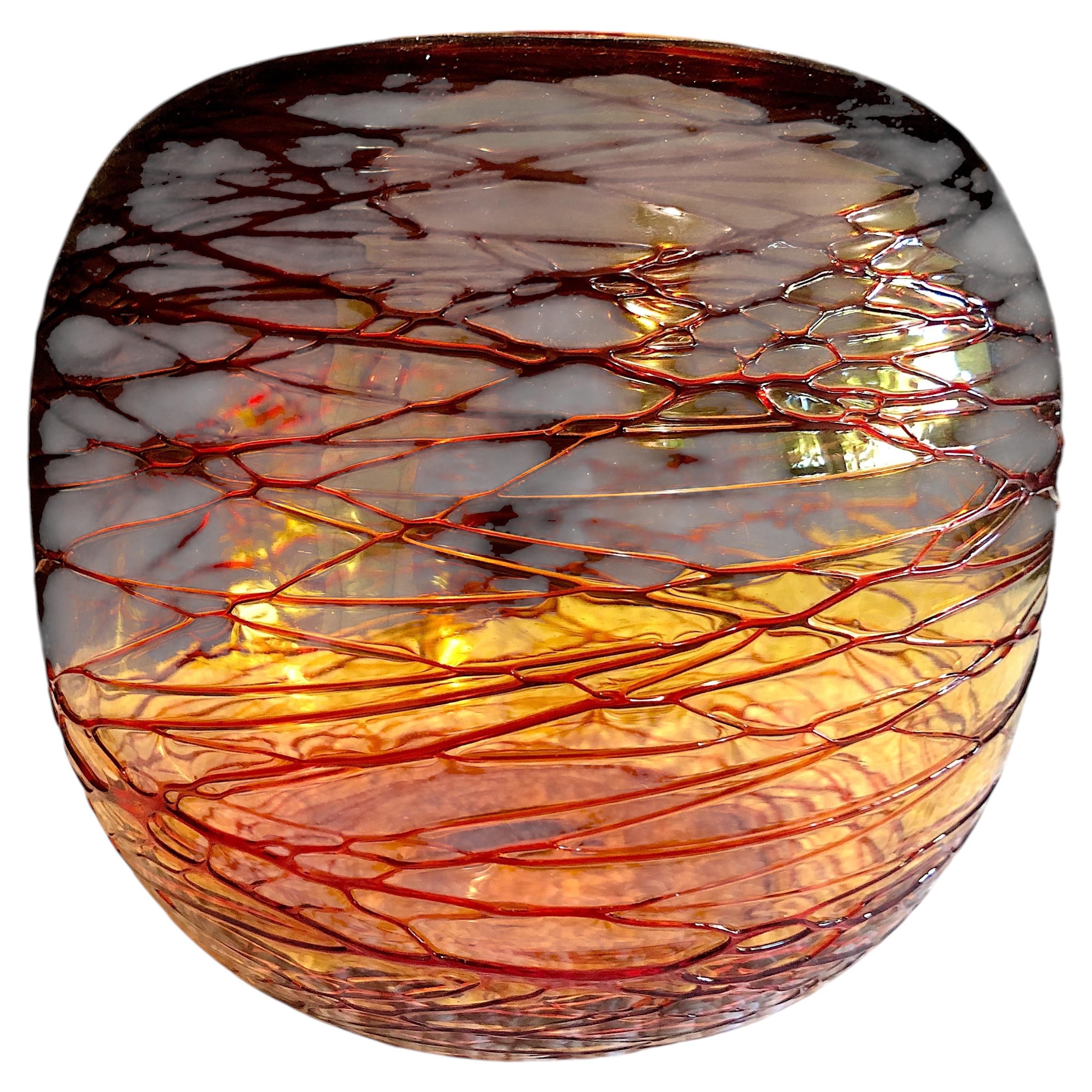 Mid-Century Modern Hand-Blown Art Glass Vase