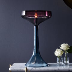 Mid-Century Modern, Hand-Blown Glass Tulip Table Lamp