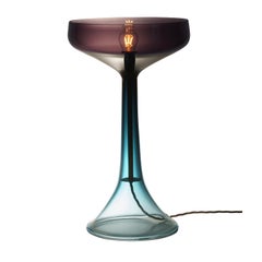 Mid-Century Modern, Hand-Blown Glass Tulip Table Lamp