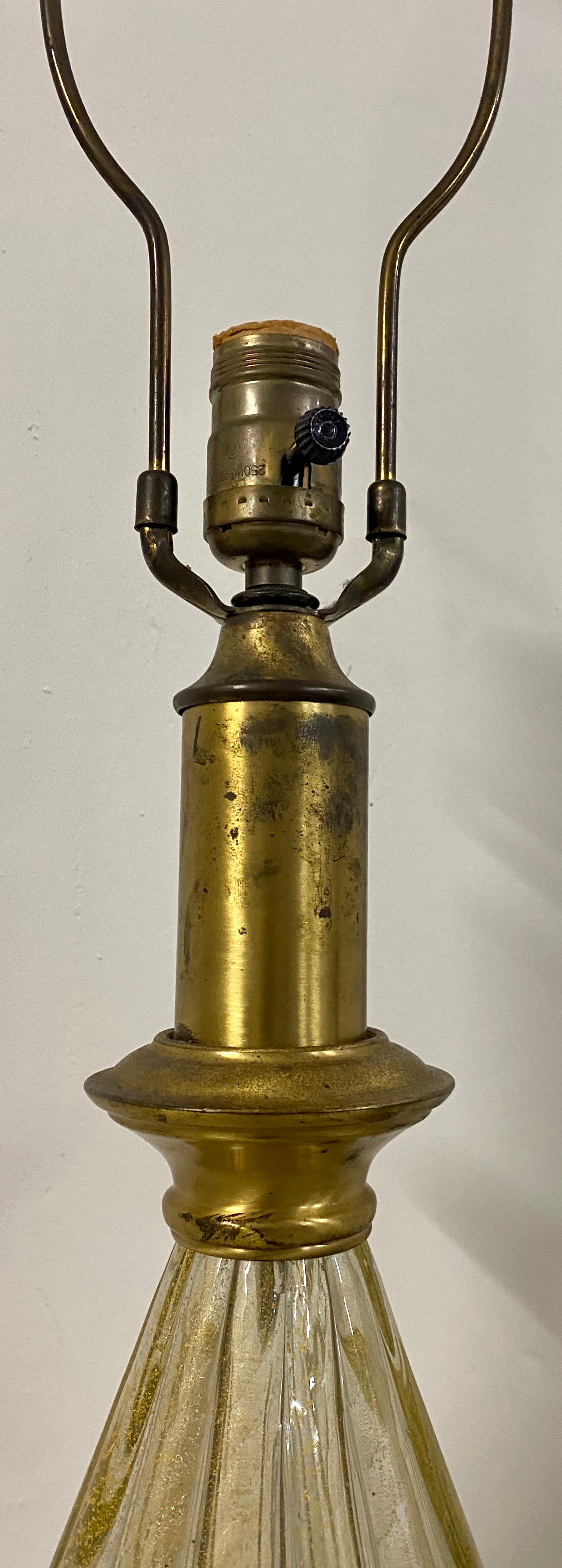 Moderne mundgeblasene Goldstaublampe aus der Mitte des Jahrhunderts, um 1950 (Handgefertigt) im Angebot
