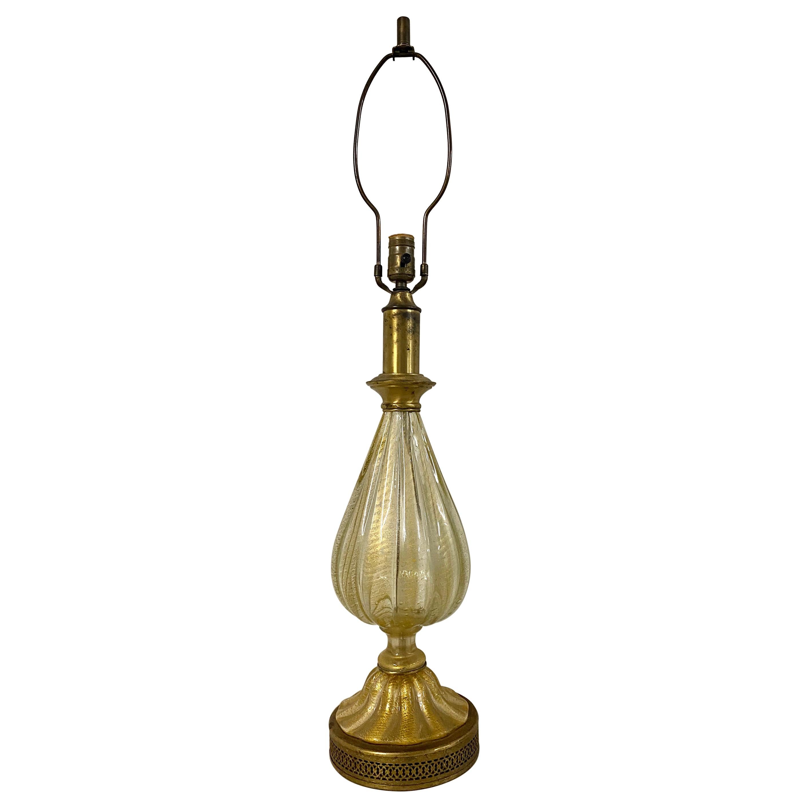 Lampe à poussière dorée soufflée à la main, moderne du milieu du siècle dernier, vers 1950 en vente