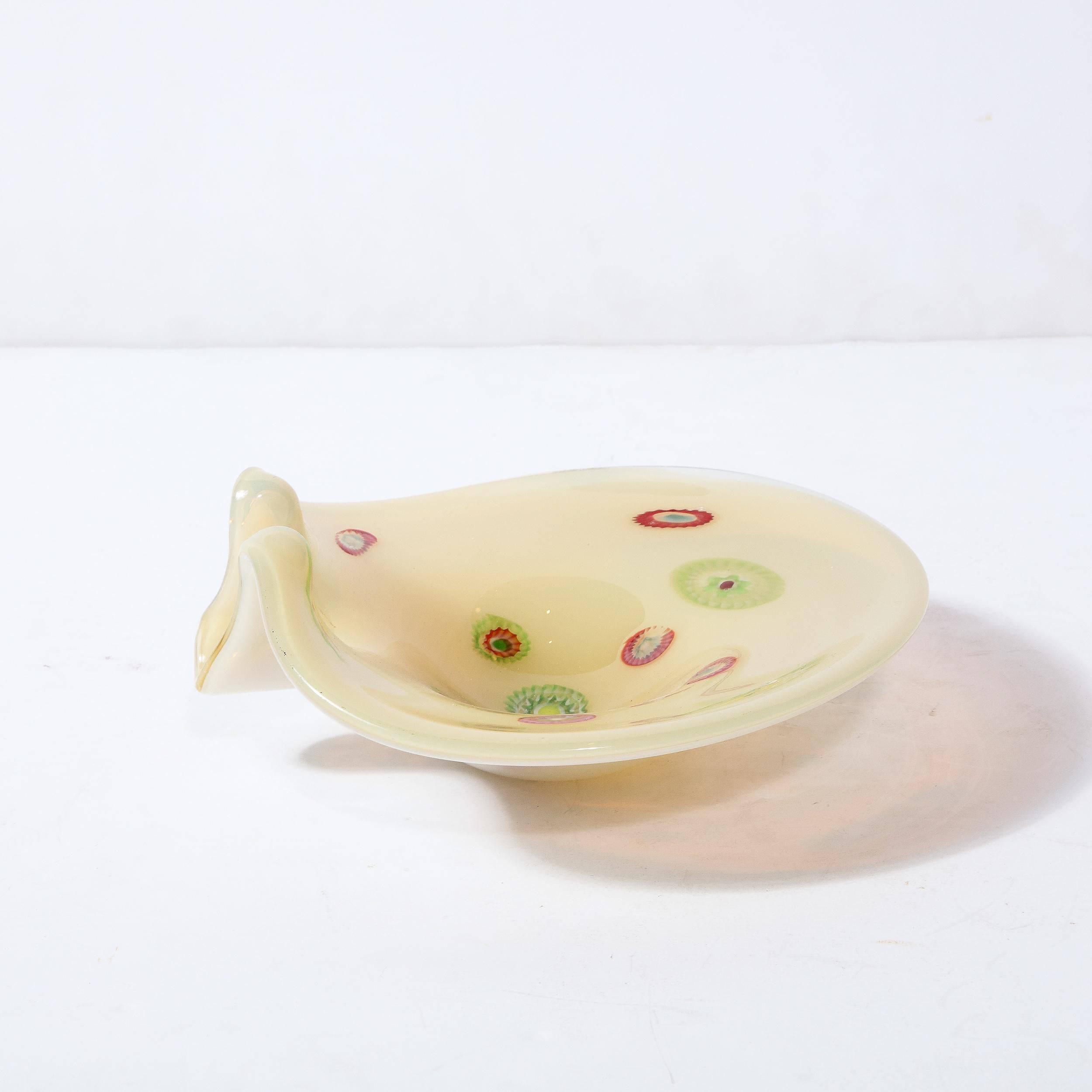Mid-Century Modern Hand Blown Murano Decorative Bowl with multi colored Murines 6