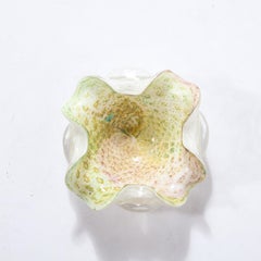 Moderne mundgeblasene skulpturale mehrfarbige Dekoschale aus Muranoglas, Mid-Century Modern