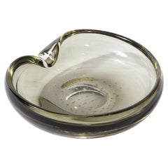 Mid-Century Modern Hand Blown Smoked Murano Glass Bowl/Dish