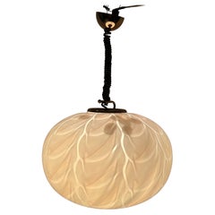 Mid-Century Modern Hand blown Sphere Pendant Light in Murano Glass, Italy 1970“a