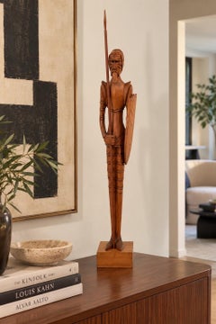 Mid-Century Modern Hand-Carved Don Quixote Sculpture, 1970s