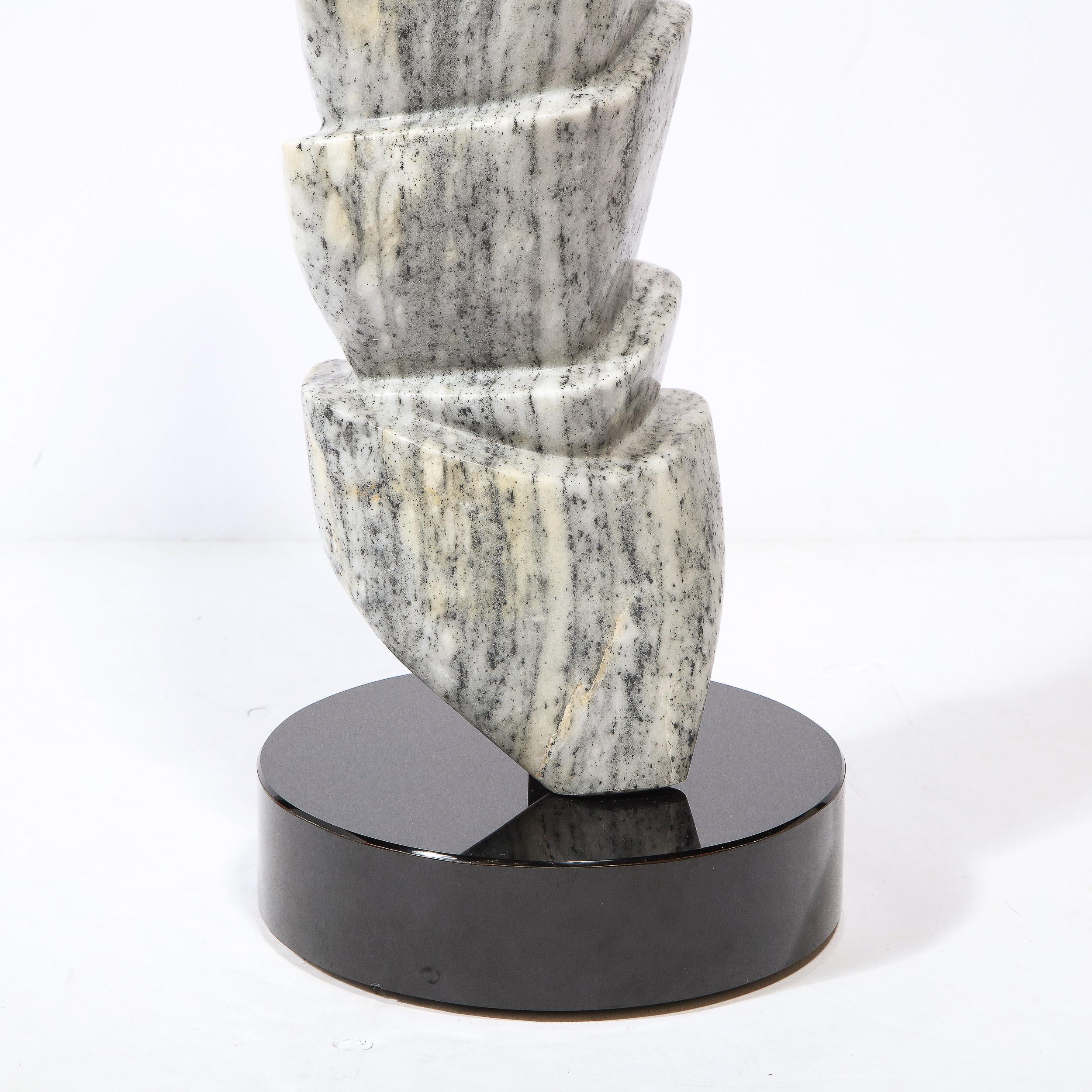 Mid-Century Modern Hand Carved Grisaille Granite Sculpture For Sale 8