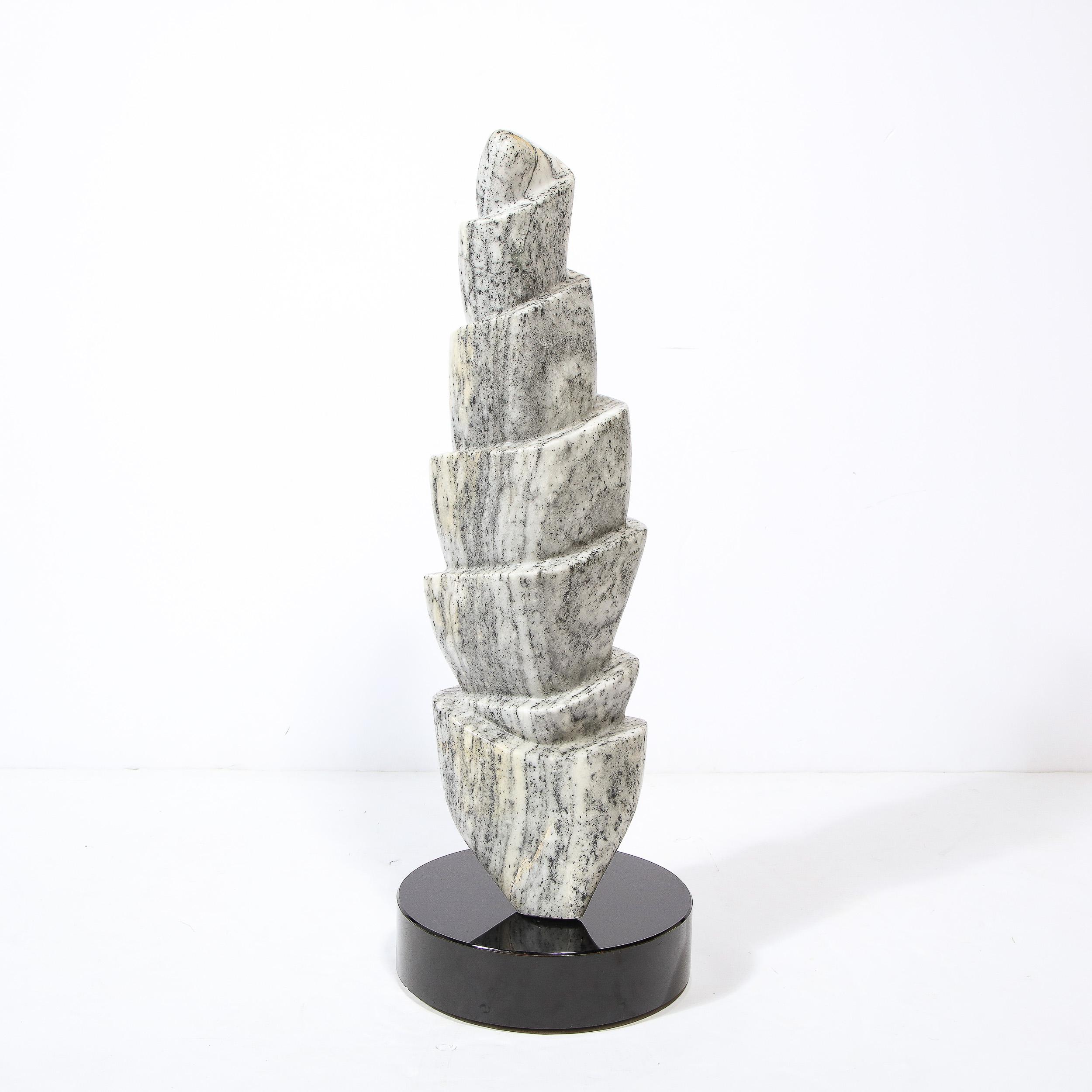 Mid-Century Modern Hand Carved Grisaille Granite Sculpture For Sale 9