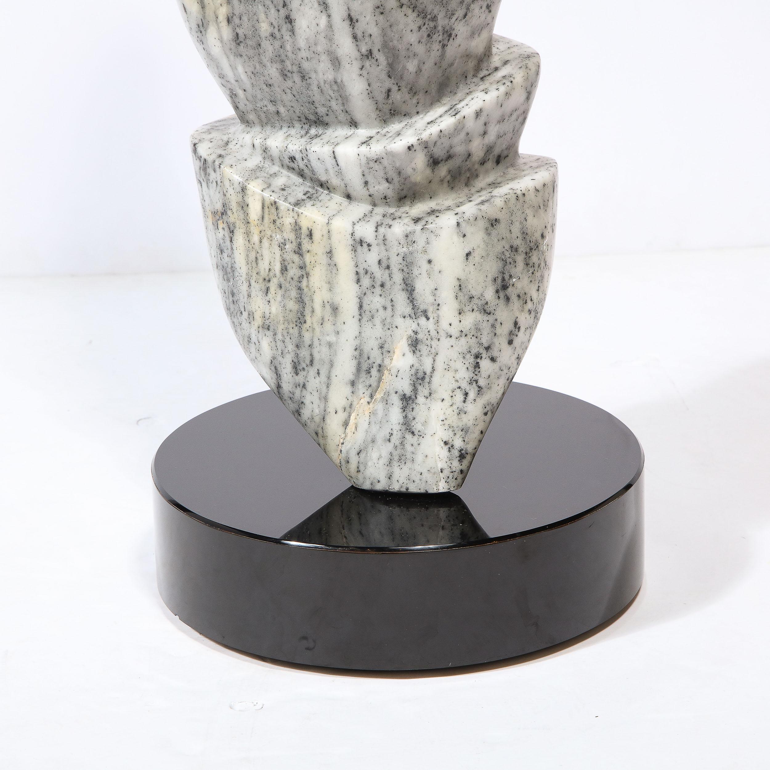 Mid-Century Modern Hand Carved Grisaille Granite Sculpture For Sale 10