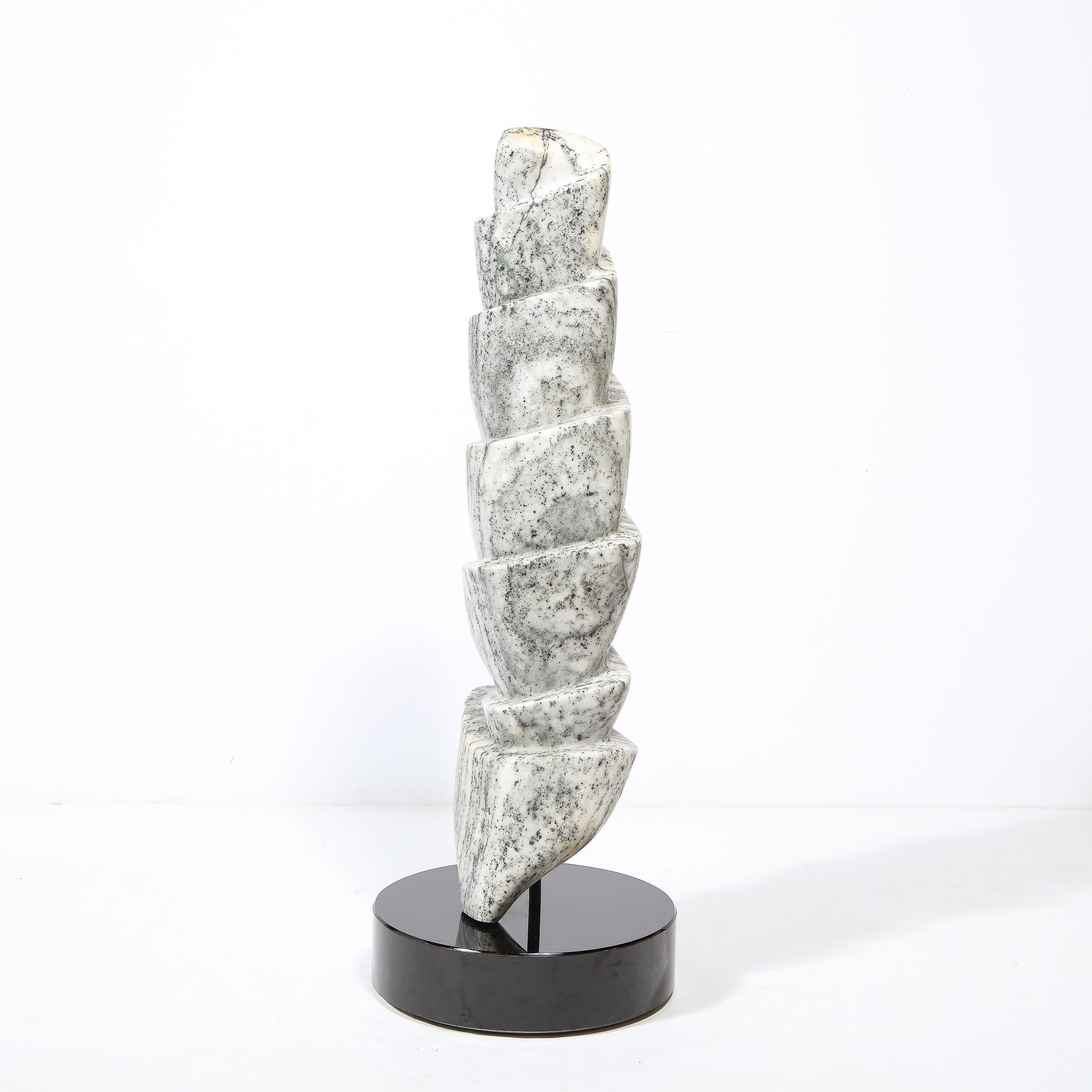 Mid-Century Modern Hand Carved Grisaille Granite Sculpture In Excellent Condition For Sale In New York, NY
