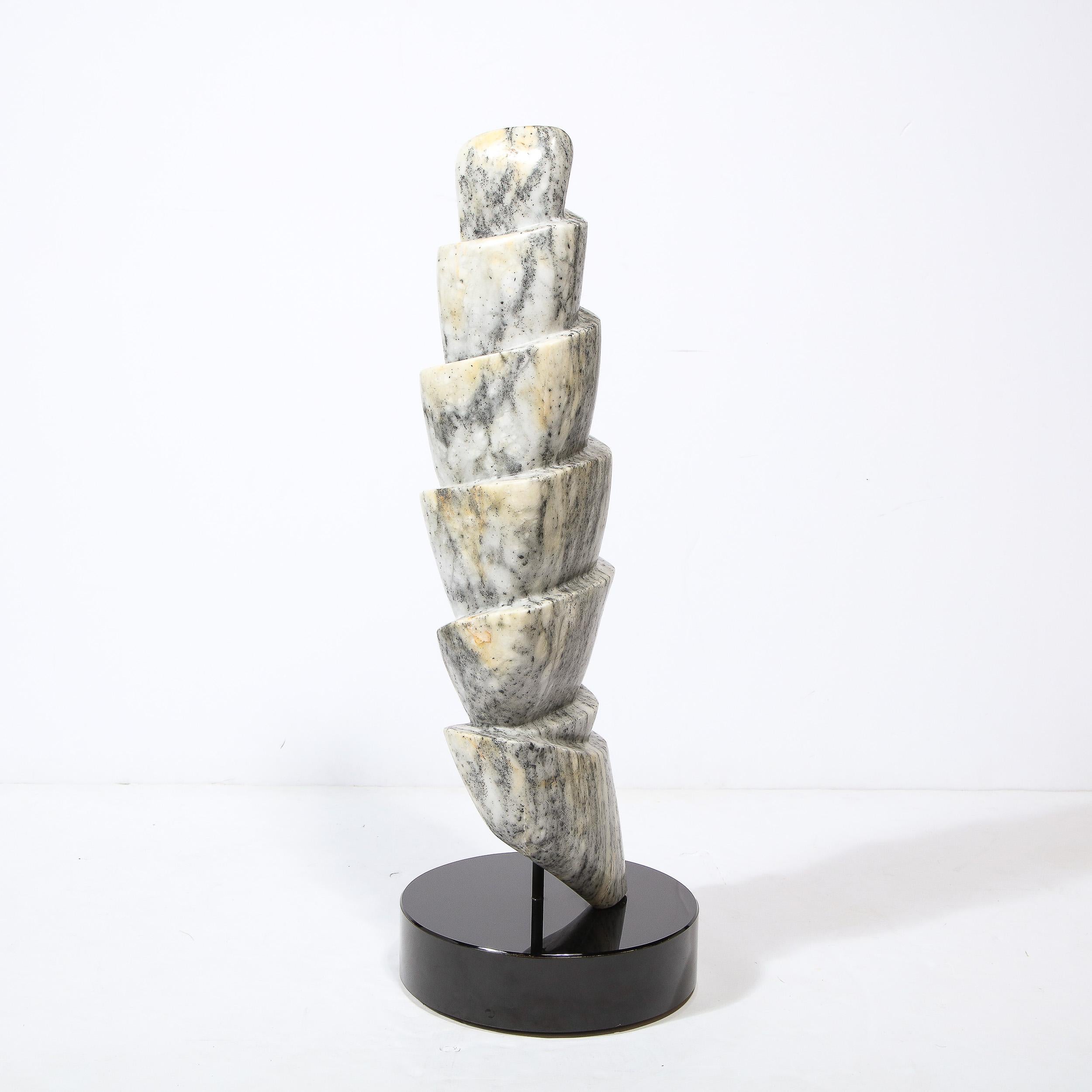 Mid-Century Modern Hand Carved Grisaille Granite Sculpture For Sale 4