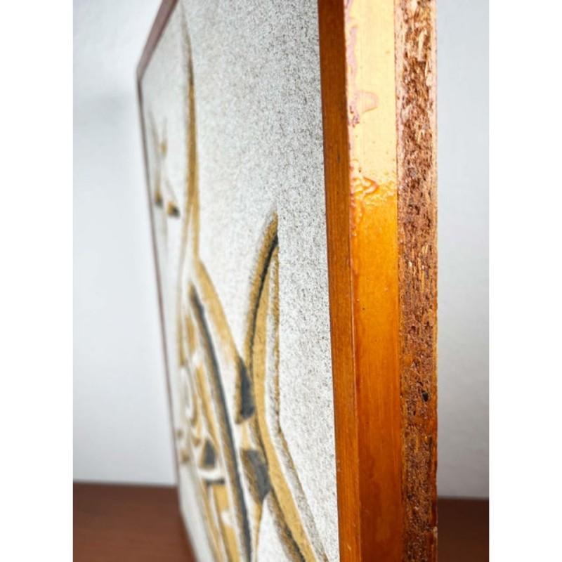 Mid-Century Modern Hand Carved Stone Wall Relief with Fish Design, 1960s For Sale 9
