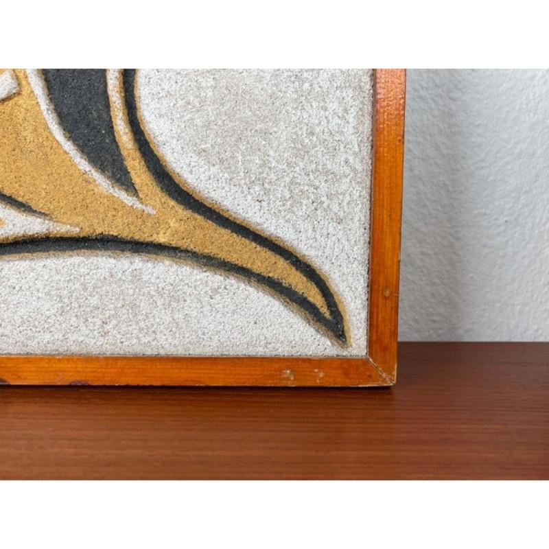 Mid-Century Modern Hand Carved Stone Wall Relief with Fish Design, 1960s For Sale 12