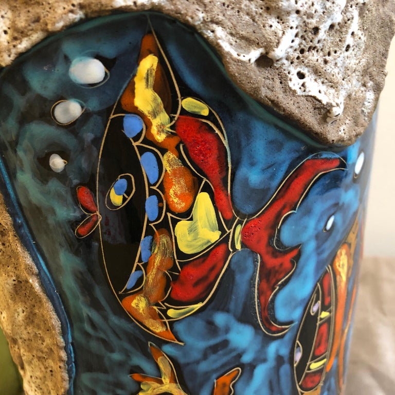 MidCentury Modern Handcrafted Ceramic Italian Umbrella Stand, circa