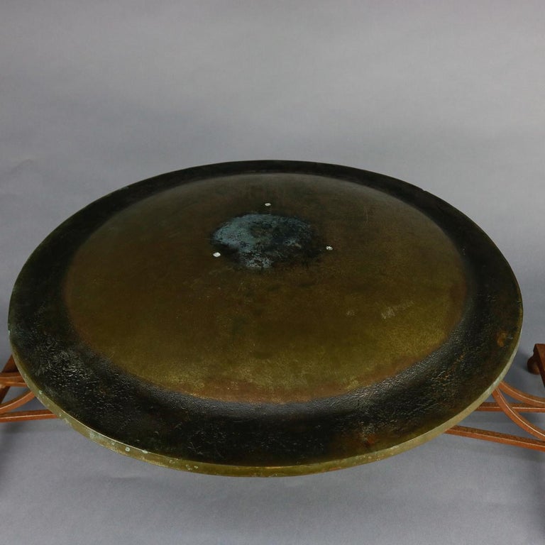 Mid Century Modern Handcrafted Wrought Iron And Bronze Patio Bird Bath Circa 1960 For Sale At 1stdibs