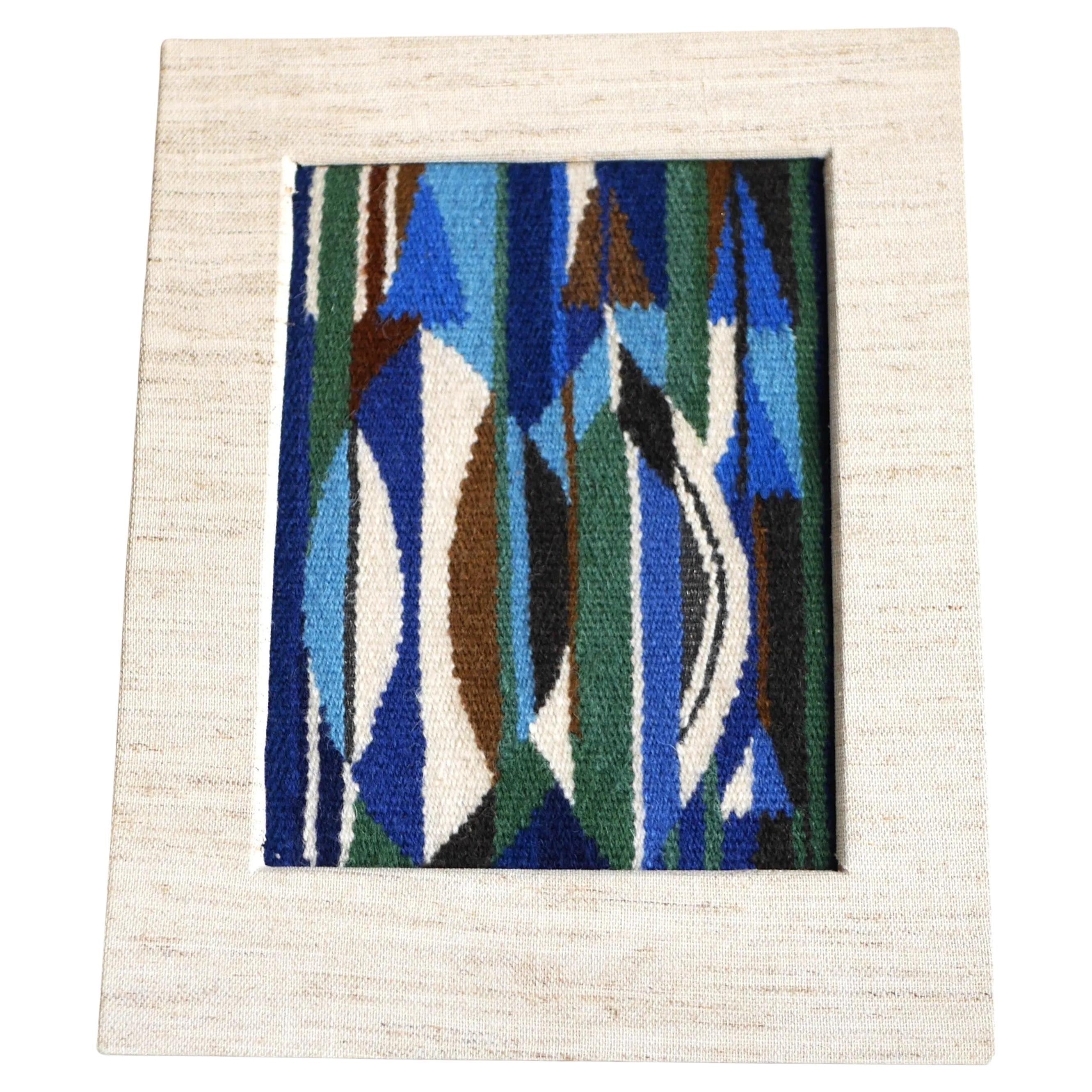 Mid-Century Modern Hand-Embroidered Needlepoint Wall Hanging, 1975