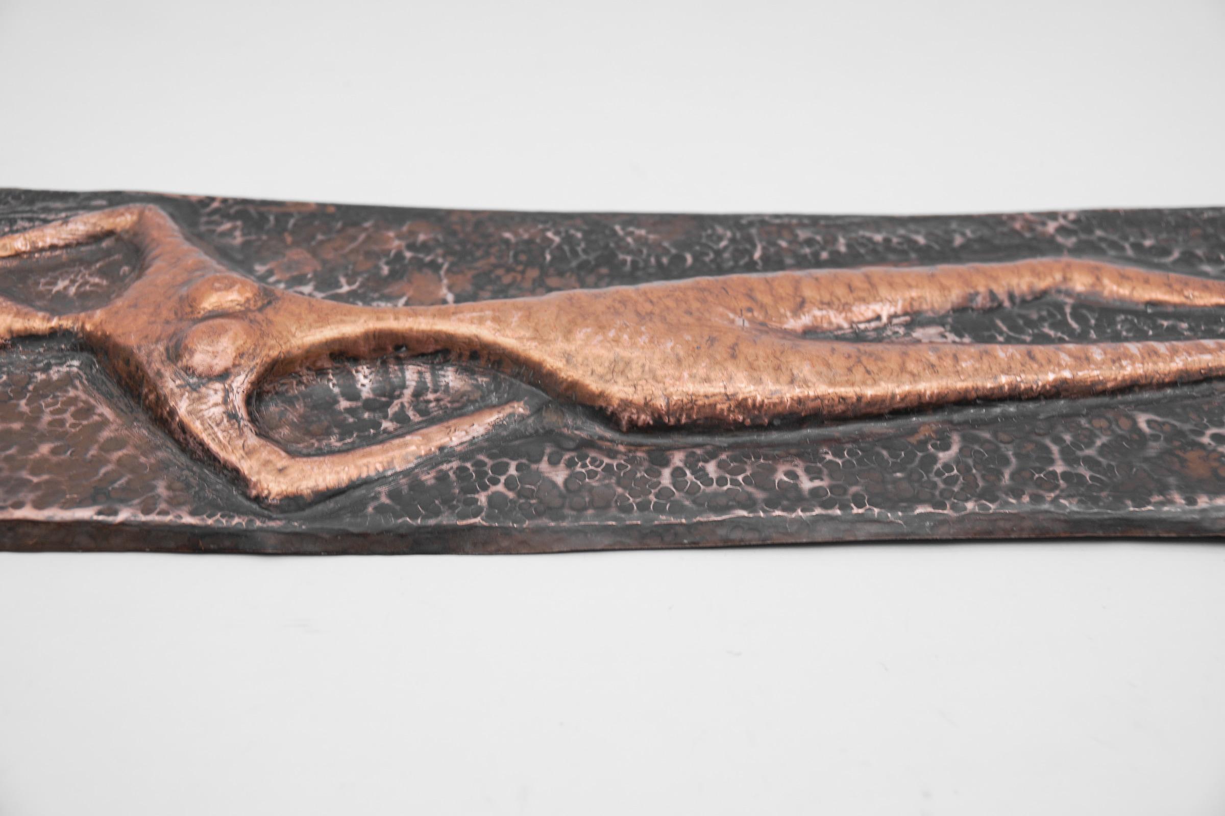 Mid-20th Century Mid-Century Modern Hand-Forged Artist Copper Nude, 1950s  For Sale