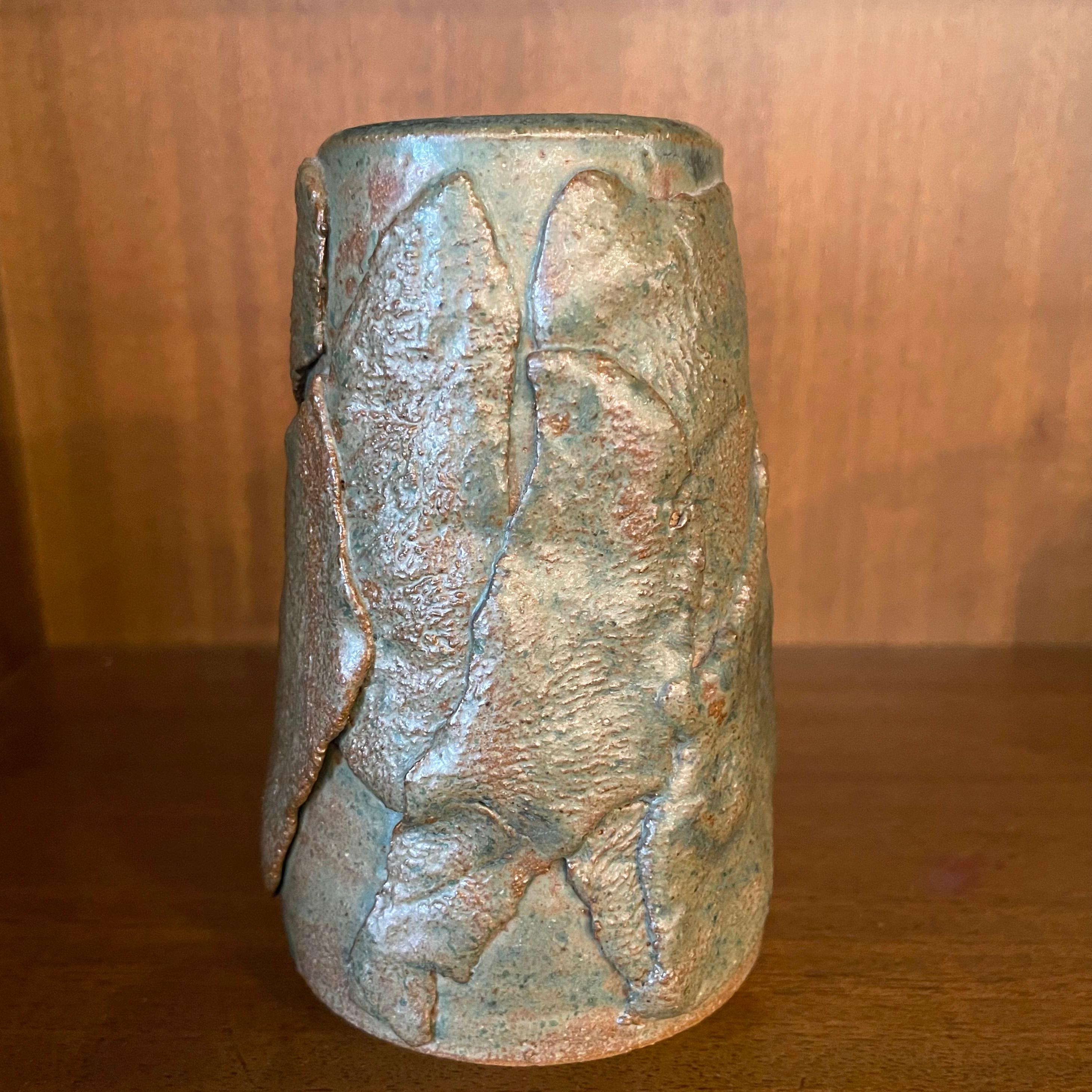 American Mid-Century Modern Hand-Made Abstract Art Pottery Vase  For Sale