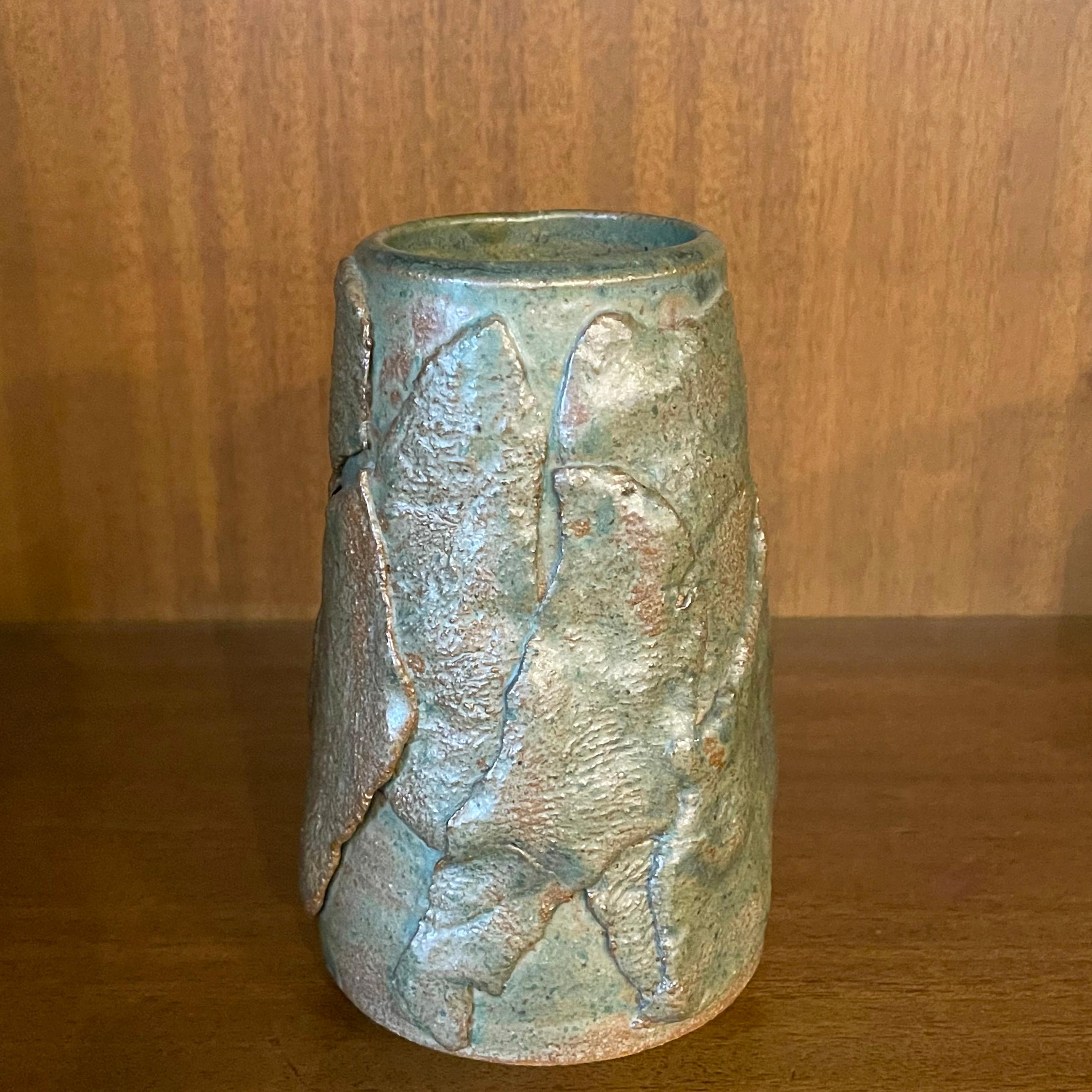Mid-Century Modern Hand-Made Abstract Art Pottery Vase  In Good Condition For Sale In Brooklyn, NY